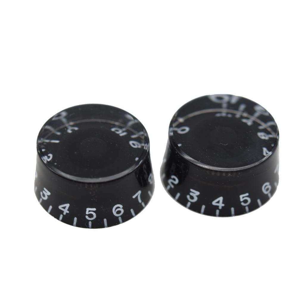 Dopro 2Pcs Usa(Imperial) Lp Guitar Speed Dial Knobs 24 Fine Splines Control Knobs For Usa Les Paul/Cts Pots Black