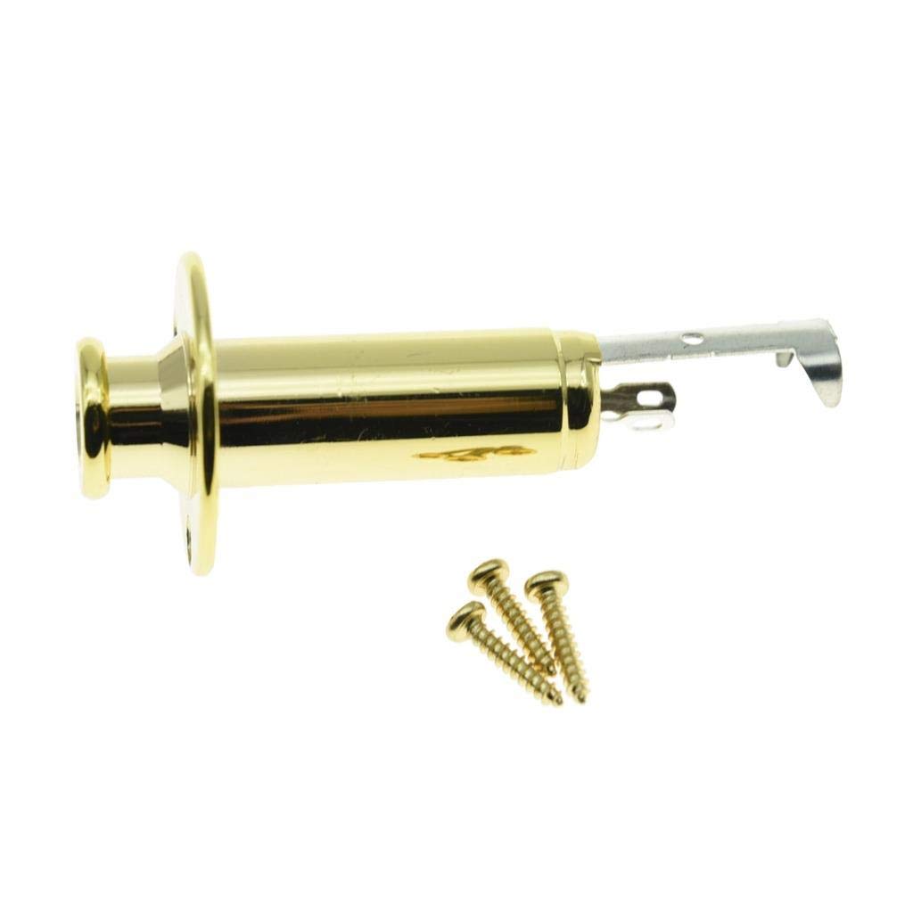 KAISH 6.35mm Acoustic Electric Guitar Bass Mono Endpin Output Jack Strap Button Jack Socket Gold