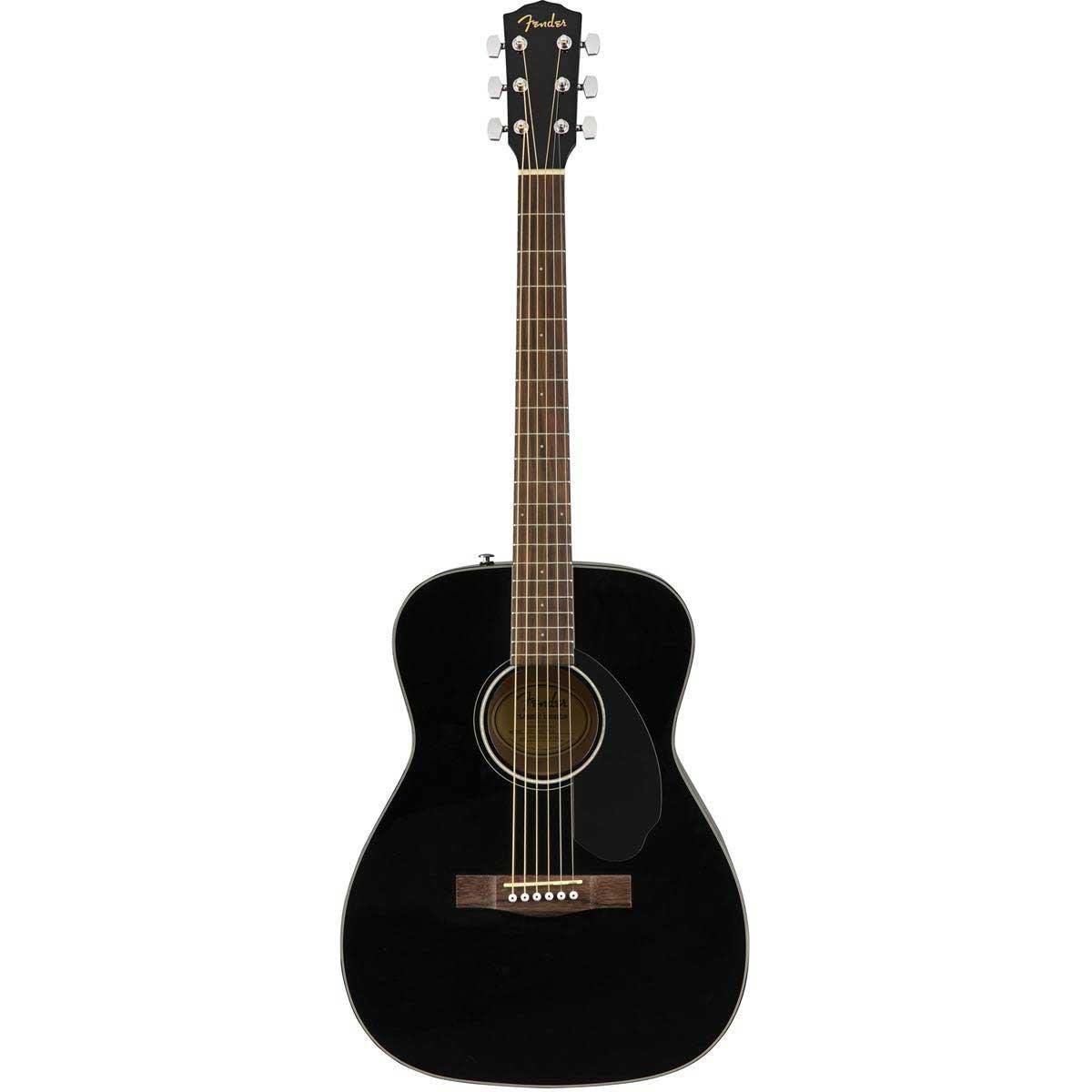 Fender CC-60s Concert V2 Pack Acoustic Guitar, with 2-Year Warranty, Black, with Gig Bag and Accessories