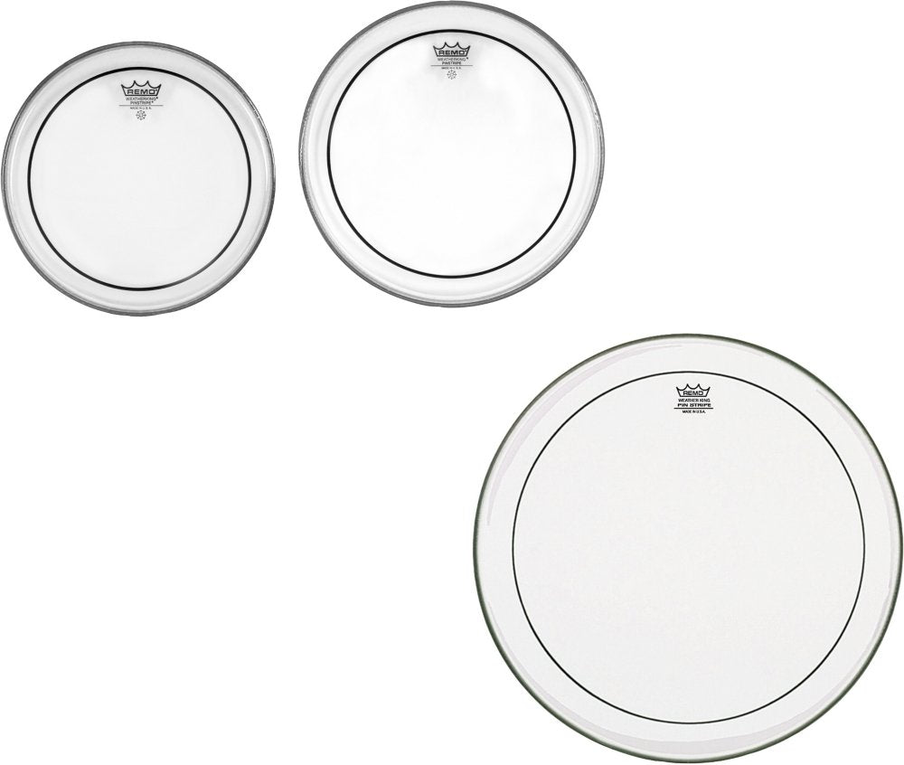 Remo PP-1470-PS Pinstripe Clear Tom Drumhead Pack - 10, 12 & 16
