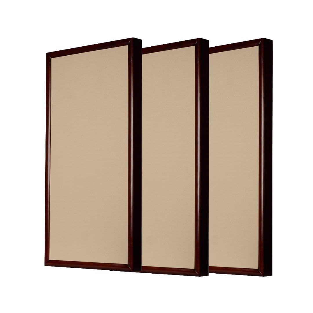 Timber Acoustics Soundproofing Wooden Frame Acoustic Panels, Rockwool Safe N Silent Pro. (Walnut) [Set Of 3] (Dark Beige, 2X4
