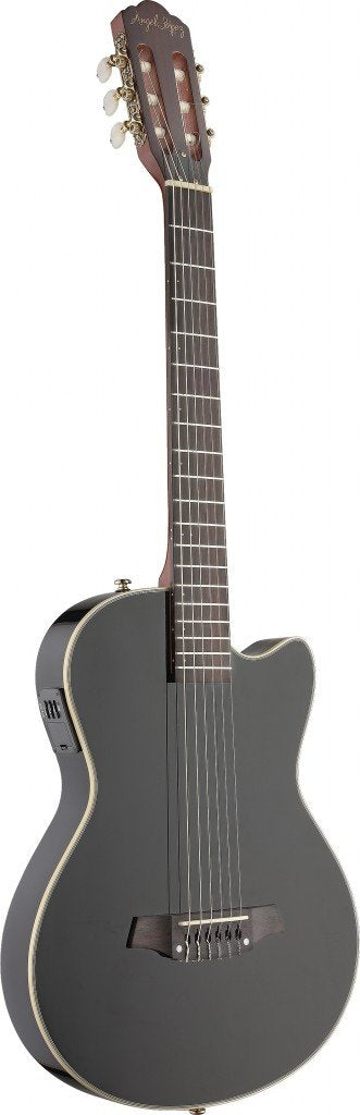 Angel Lopez Ec3000Cbk Electric Solid Body Classical Guitar With Cutaway,Black