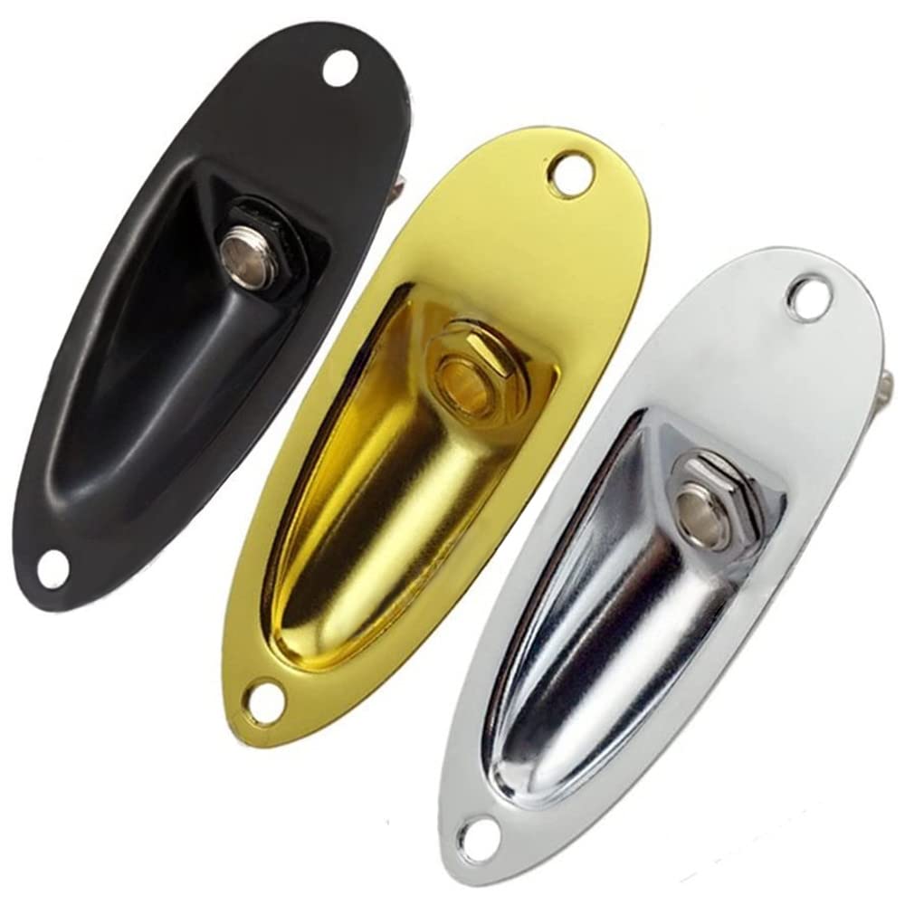 3pcs Boat Style 1/4 Loaded Guitar Output Jack Plug Socket plate and Screws ferrule for Fender Strat Stratocater Electric Guitar 