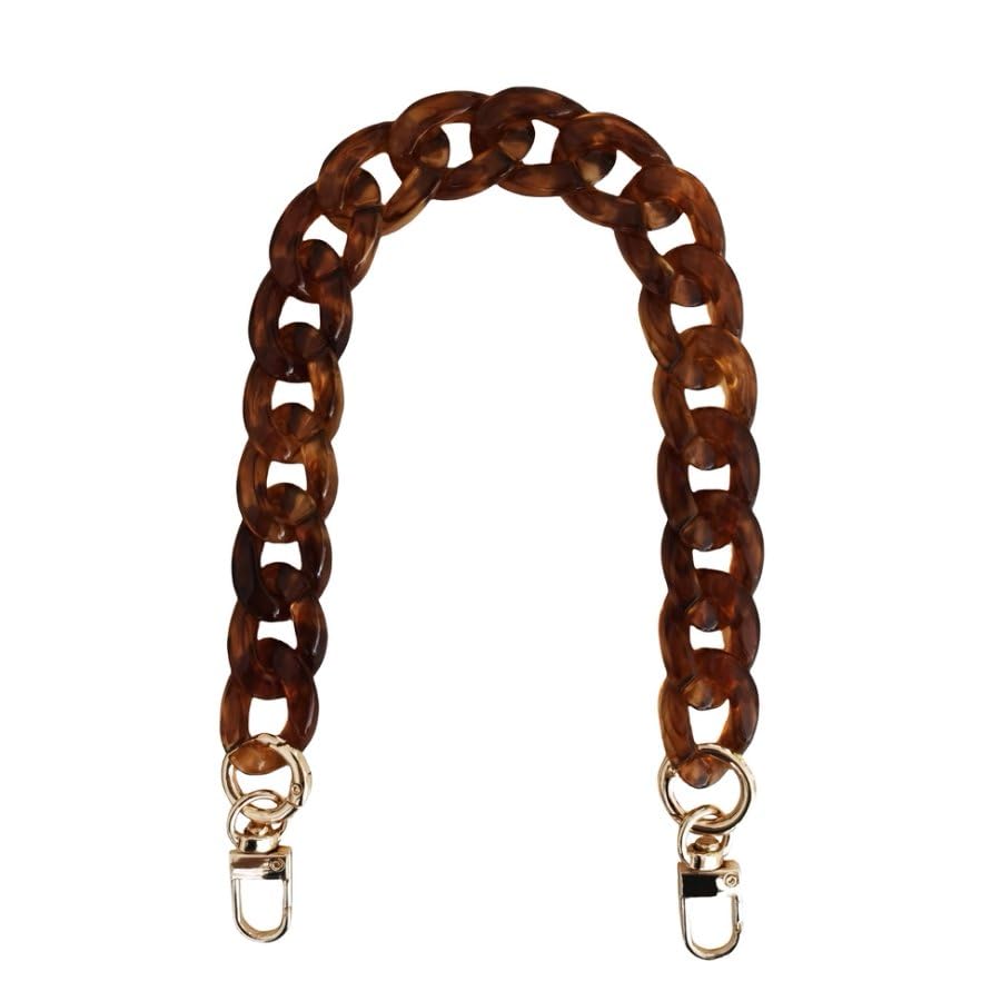 Hongvarey Acrylic Chain Strap for Purse,Handbag Decorate Chain,Bag Accessories Chain Strap,Plastic Resin Chain for Bag-36 Flat A
