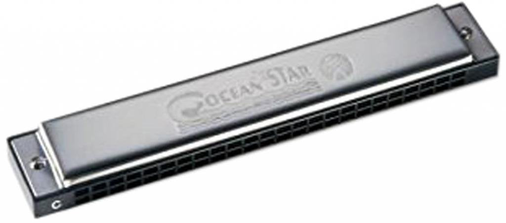 Hohner Ocean Star 24-Hole Tremelo Harmonica, Chrome (M254001S)