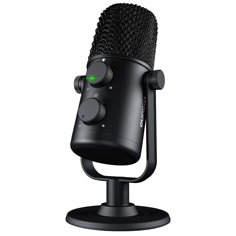 Maono Au-902 Usb Condenser Podcast Unidirectional Microphone, With Dual Volume Control, Mute Button, Monitor Headphone Jack, Plu