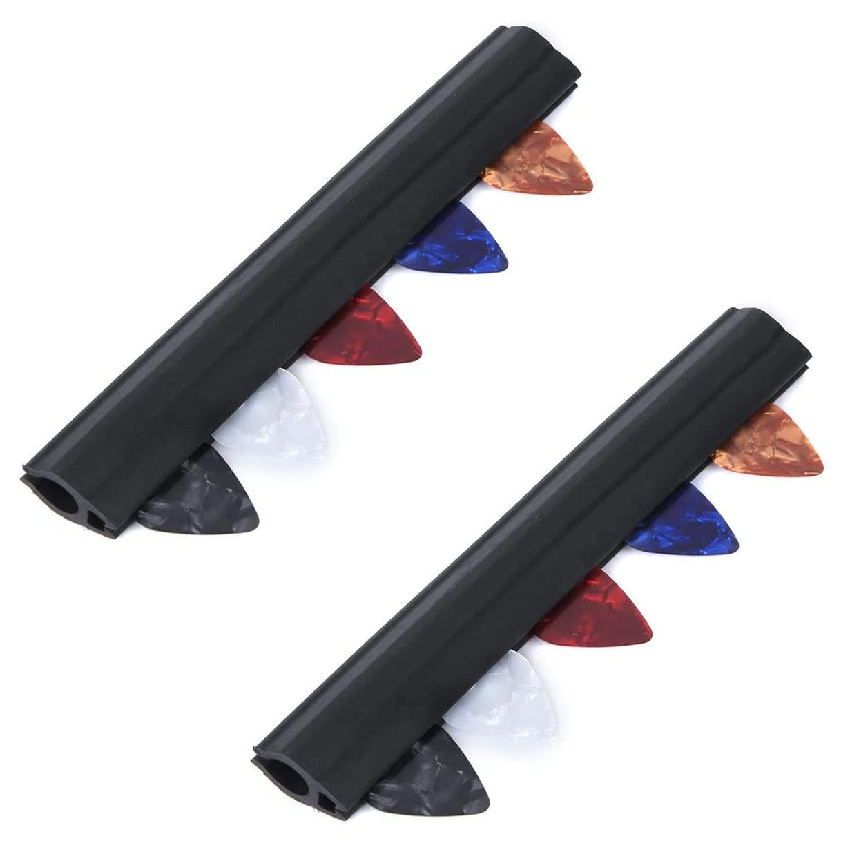 Tuoren Rubber Guitar Picks Holder Clamp Clip Microphone Stand Pickholder Contains 5 Guitar Picks 2 Set