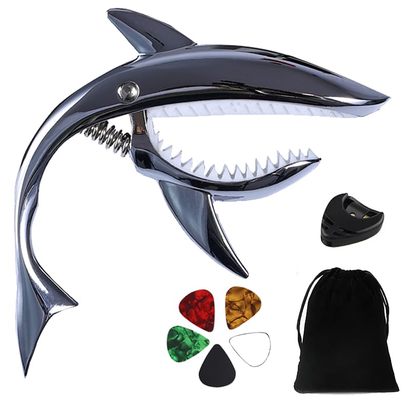 Rrayia Guitar Capo Shark Capo for Acoustic and Electric Guitar,Ukulele with Good Hand Feeling, No Buzzing and Durable,Gift for M