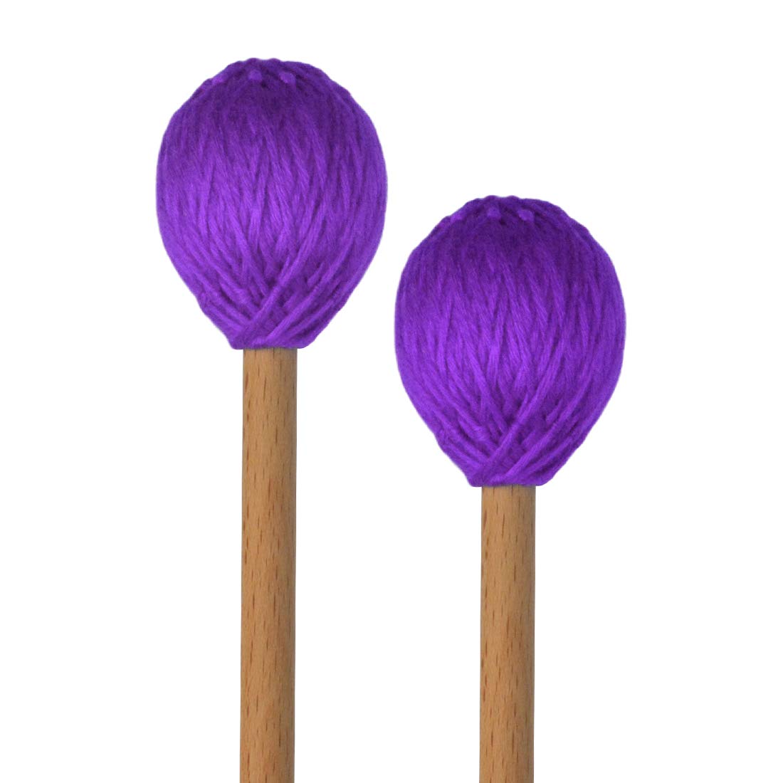 Yolyoo Medium Hard Yarn Head Keyboard Marimba Mallets with Maple Handles,Pack of 2 Blue (Purple)