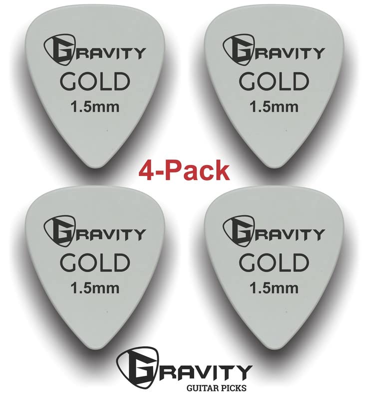 Gravity Gold Series Guitar Picks - Perfect For Beginners & Professionals | Pack Of 4