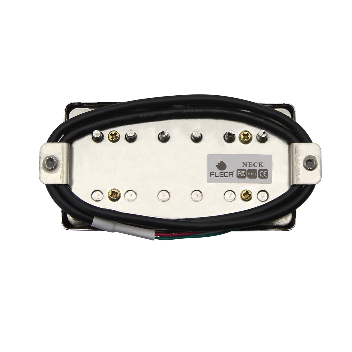 FLEOR Alnico 5 Guitar Humbucker Pickup 4-Wires 7-8K Neck Pickup Chrome Fit LP Guitar Part