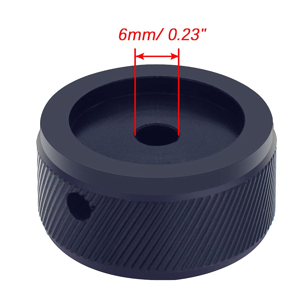 mxuteuk Black Aluminum Alloy Potentiometer Control Knob Volume Audio Electric Guitar Bass Screw Type Hole Dia:6mm/ 0.23'' 30 x 1