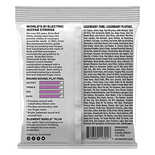 Ernie Ball Power Slinky Flatwound Electric Guitar Strings 11-48 Gauge (P02590)