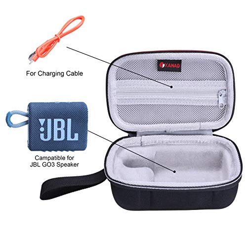 XANAD Hard Case for JBL GO 3 or GO 2 Bluetooth Speaker -Travel Carry Cover Storage Bag (Gray)