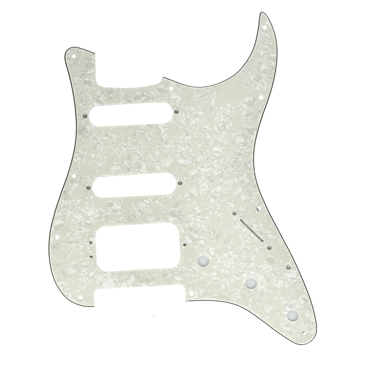 Dopro 11-Hole Strat HSS Guitar Pickguard 3-Screw Humbucking Pickup Mount Fits American Fender Stratocaster Aged Pearl