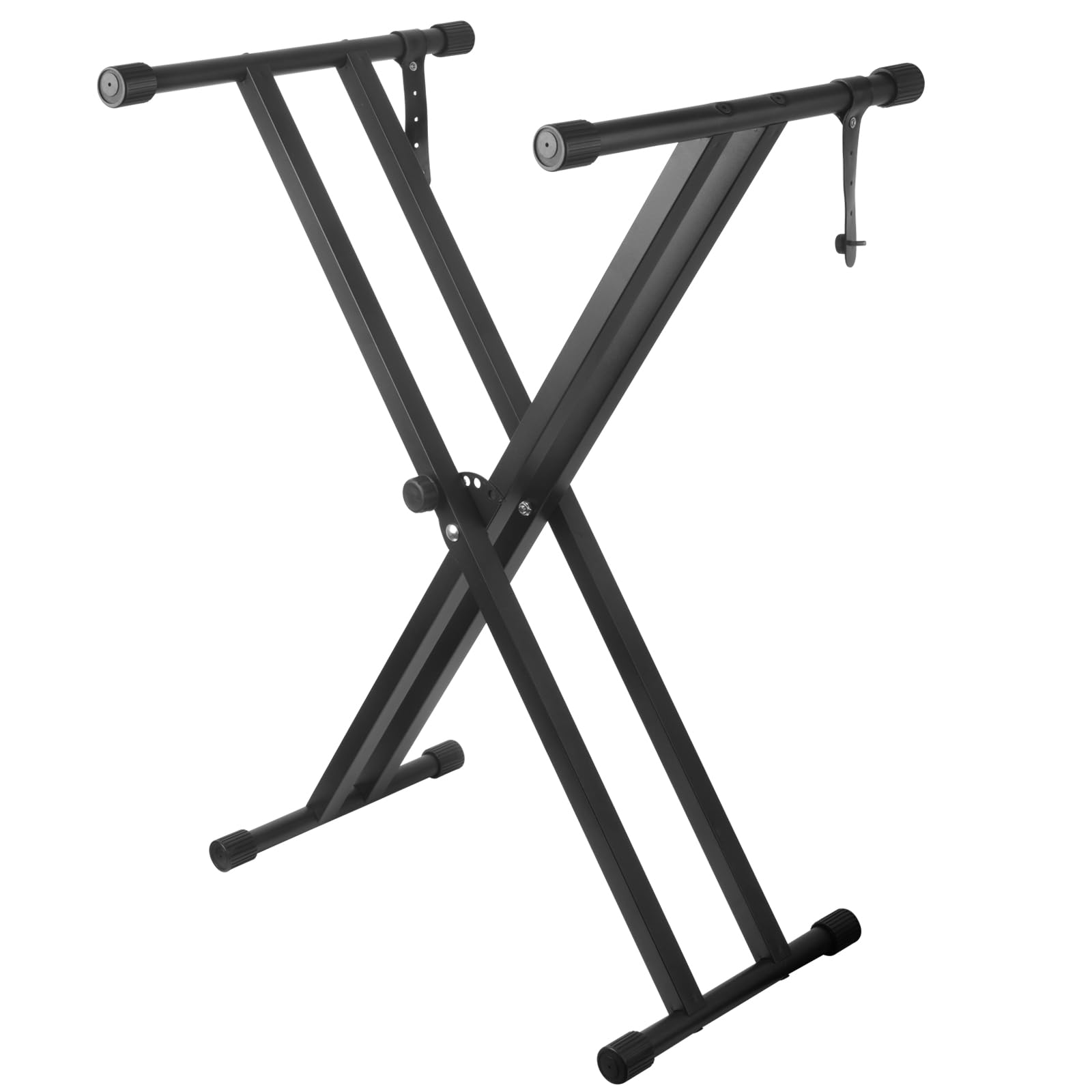 Bazayona Piano Keyboard Stand Double X Heavy Duty Keyboard Stand with Locking Straps, 7 Adjustable Heights