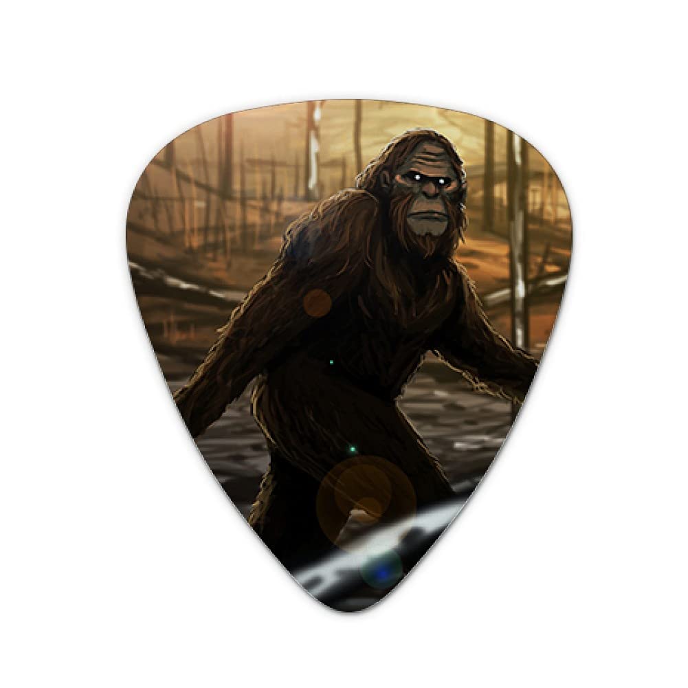 Bigfoot Sasquatch Walking in the Woods Novelty Guitar Picks Medium Gauge - Set of 6