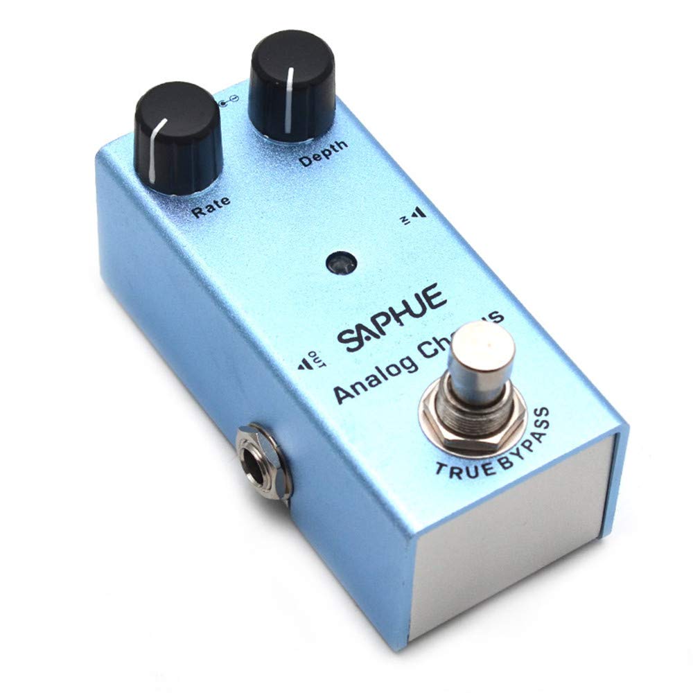 SAPHUE Analog Chorus Guitar Effects Pedal Effect Pedals Rate/Depth Knob with Steel Metal Shell Mini Single Type Dc 9V with True 