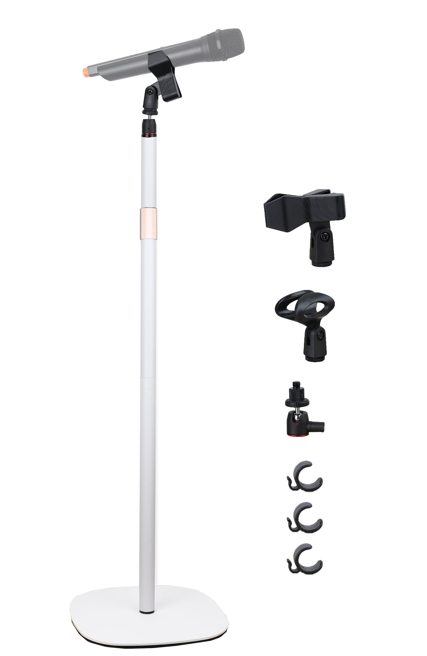 Hocoder Mic Stand Floor Microphone Stand with Heavy Weighted Base, Adjustable Height from 18 to 63, Singing Stand with Mic Holde