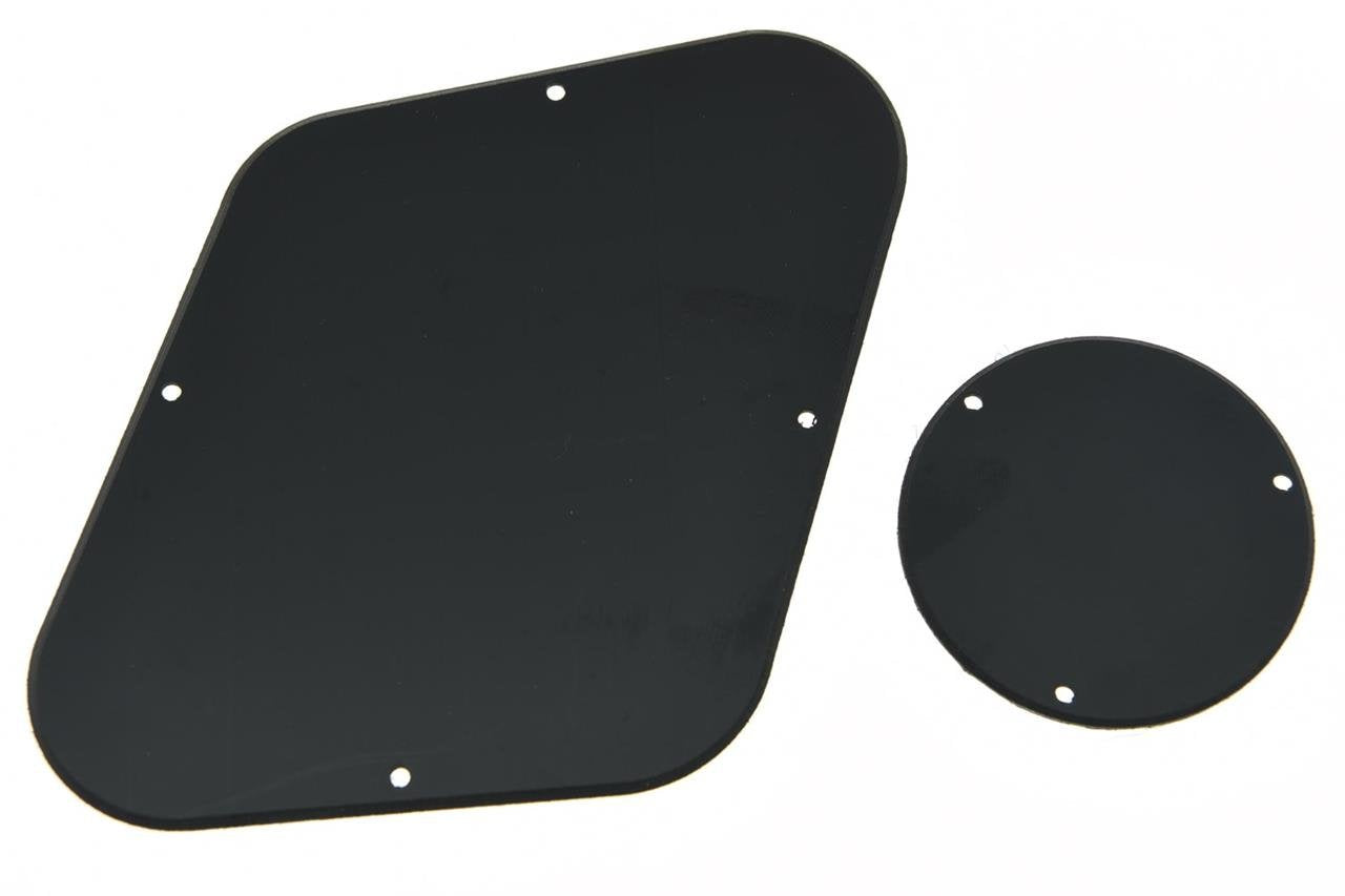 KAISH Solid Black 1 Ply LP Rear Control Plate Switch Plate LP Cavity Cover for USA Les Paul