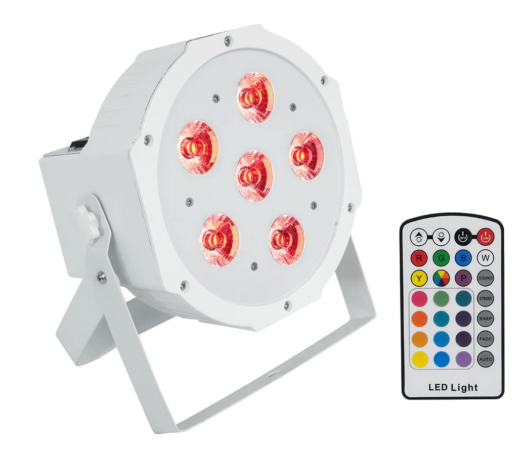 Rockville Battery Par 6Rf White Rgbwa+Uv Wireless Dmx Led Wash Light+Rf Remote