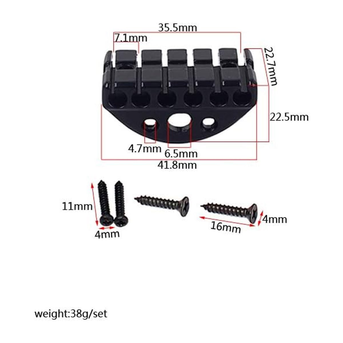 Alnicov 42mm Guitar Locking Nut String Lock For Headless Electric Guitar Accessory