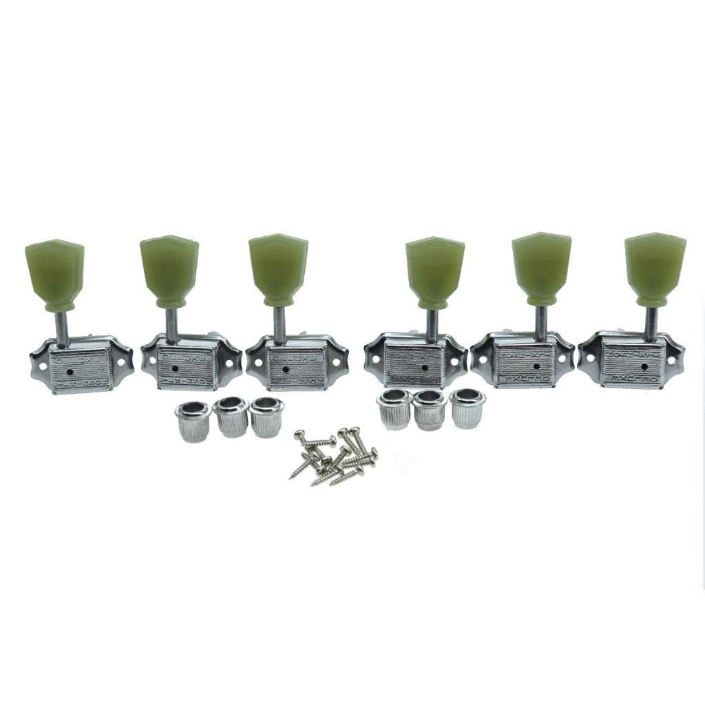 Wilkinson Chrome With Green Button 3X3 Deluxe Vintage Tuners Guitar Tuning Keys Machine Head With Split Post For Les Paul/Sg/Es