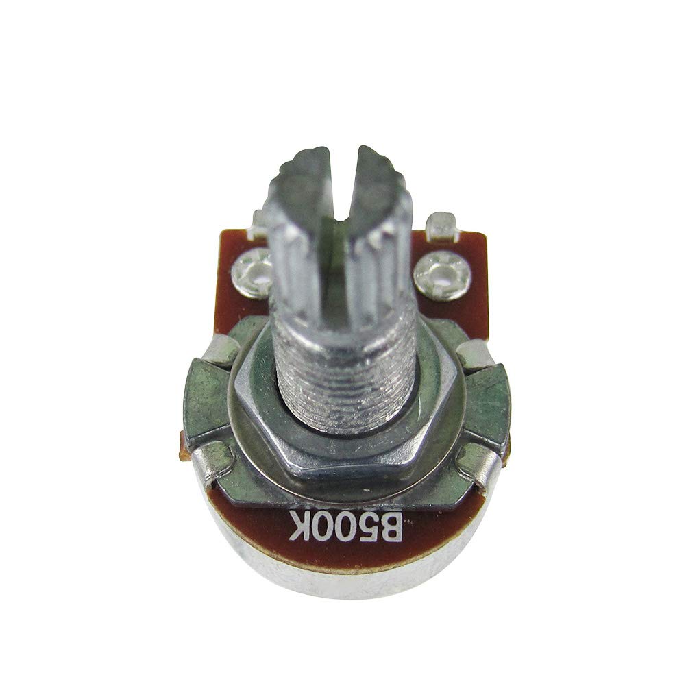 FLEOR 2pcs Small Size Guitar Pots 18mm Split Shaft B500K Potentiometers Linear Taper