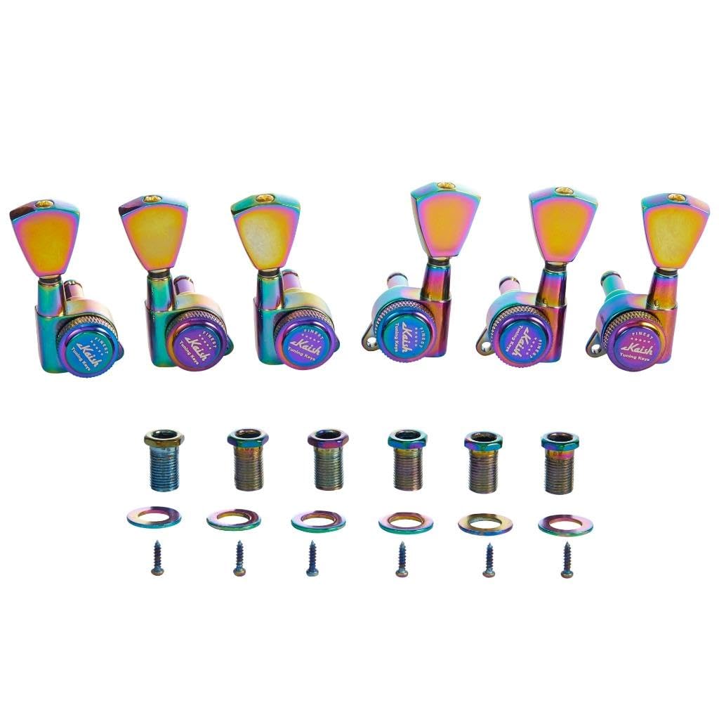 Kaish 3X3 Locking Tuners 18:1 Guitar Tuning Keys Locking Tuning Machines With Keystone Buttons For Lp/Les Paul/Sg/Es Or Acoustic