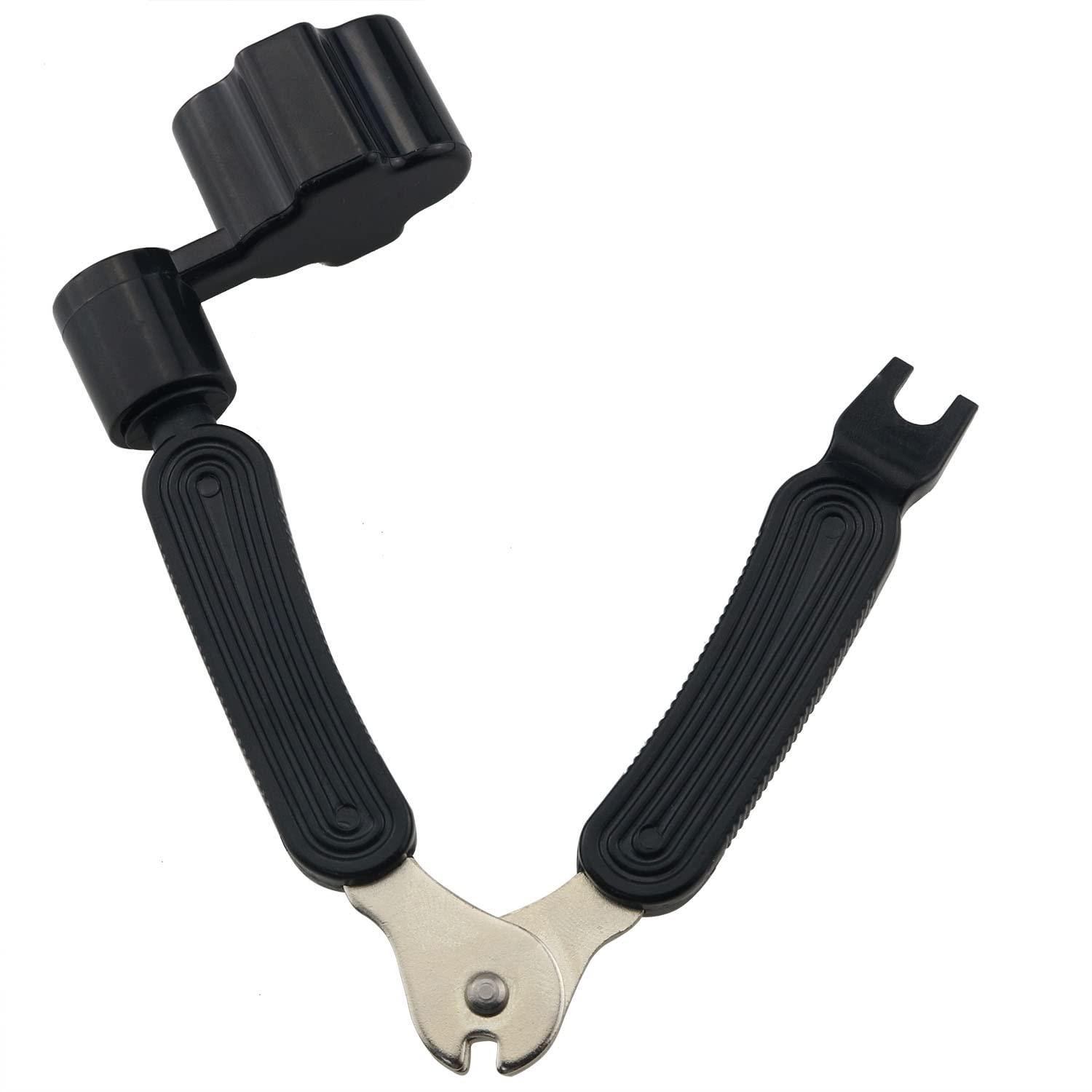 3 in 1 Guitar Tool CHENJIN Black Professional Guitar String Winder Cutter and Bridge Pin Puller For Repairing Restringing, 3-in-