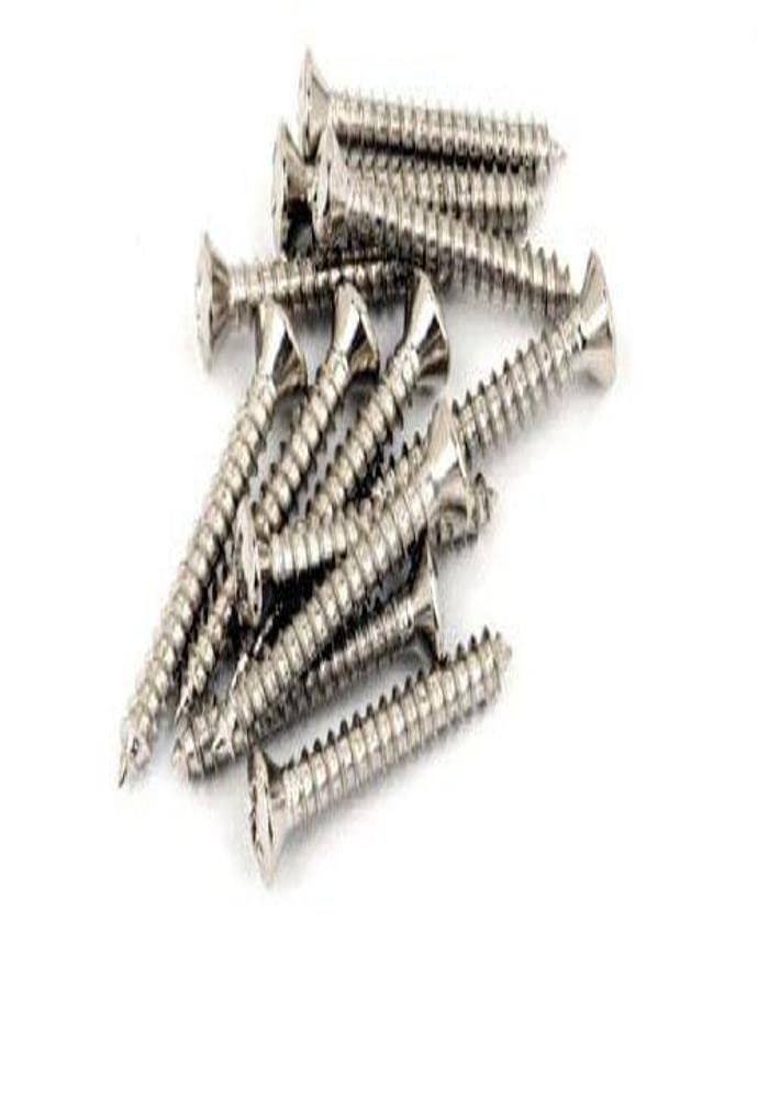 Fender Vintage-Style Bass/Telecaster Bridge/Strap Button Mounting Screws For Electric Guitar, Nickel