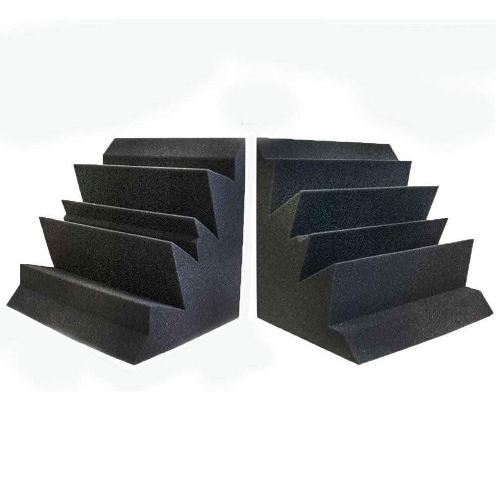 Set Of 2 - Acoustic Foam Bass Trap Studio Soundproofing Corner Wall 12'' X 12'' X 12''