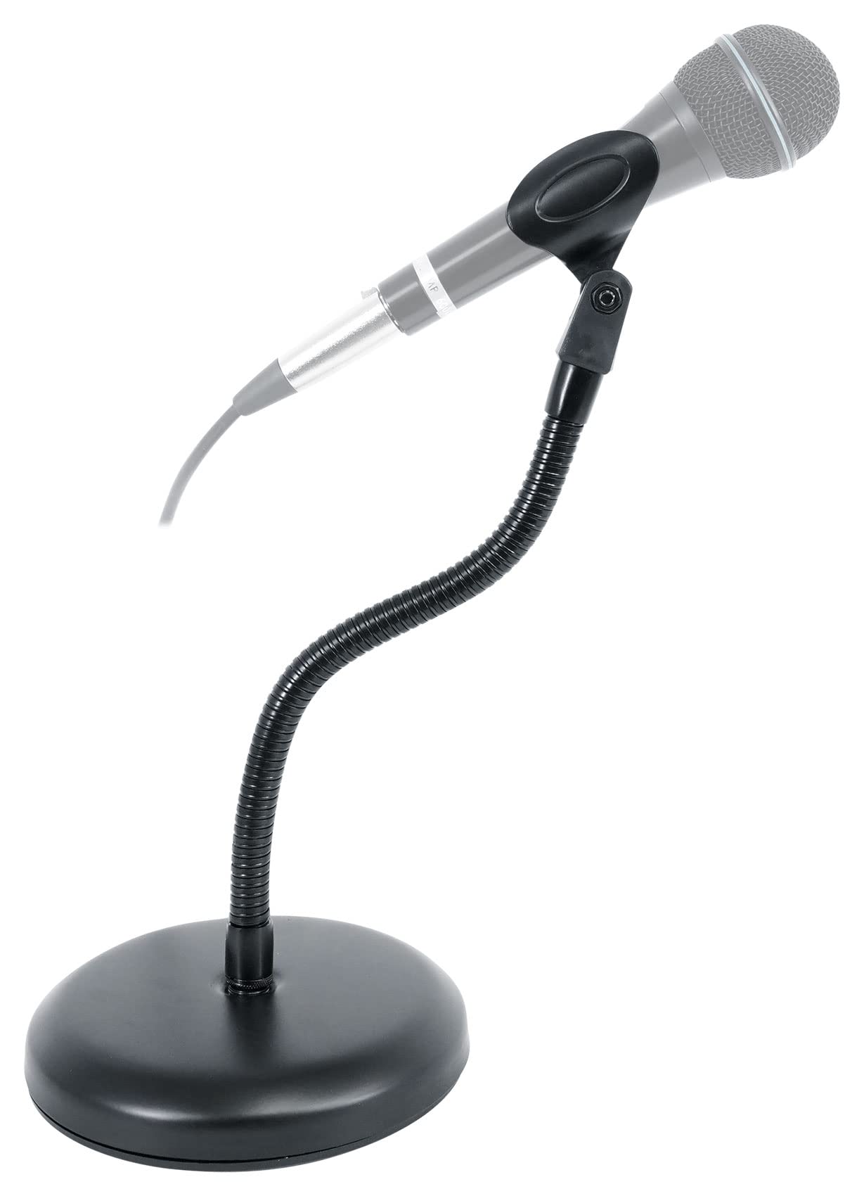 Rockville RDMS7 Desktop Mic Stand w 11.8'' Gooseneck+Weighted Base+Webcam Adapter