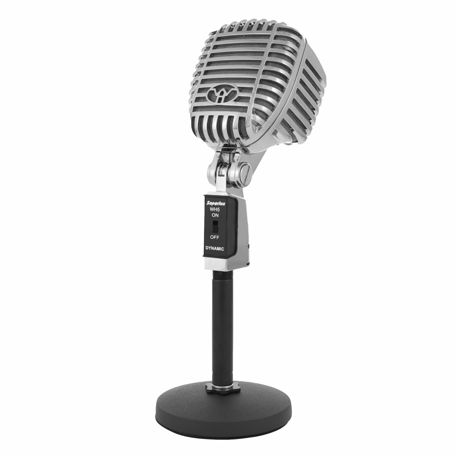 Superlux Vintage Dynamic Microphone - Cardioid Unidirectional Xlr Wired Mic, Retro Chrome Finish, Ideal For Live Performance, Po