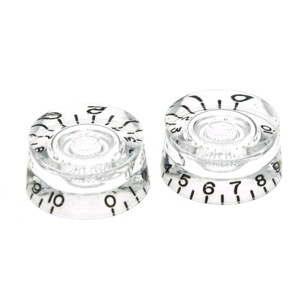 Dopro 2pcs USA(Imperial) LP Guitar Speed Dial Knobs 24 Fine Splines Control Knobs for USA Les Paul/CTS Pots Clear