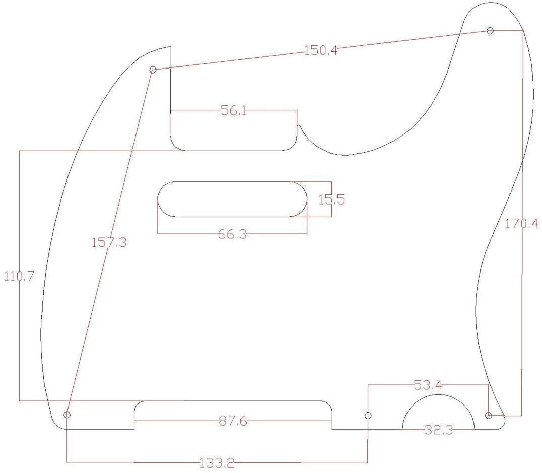 Dopro 5 Hole Vintage Tele Guitar Pickguard Scratch Plate fits USA/Mexican Fender Telecaster Vintage Tortoise