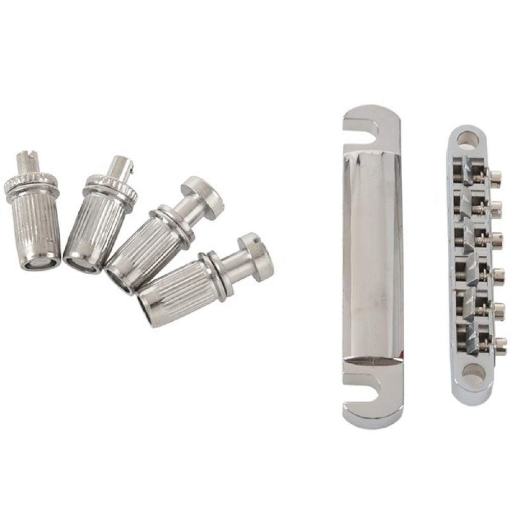 N / A Guitar Tailpiece Bridge, Guitar Parts 1 Set Vintage Style Tune-O-Matic Bridge And Tailpiece Set Saddle Bridge For 6 String