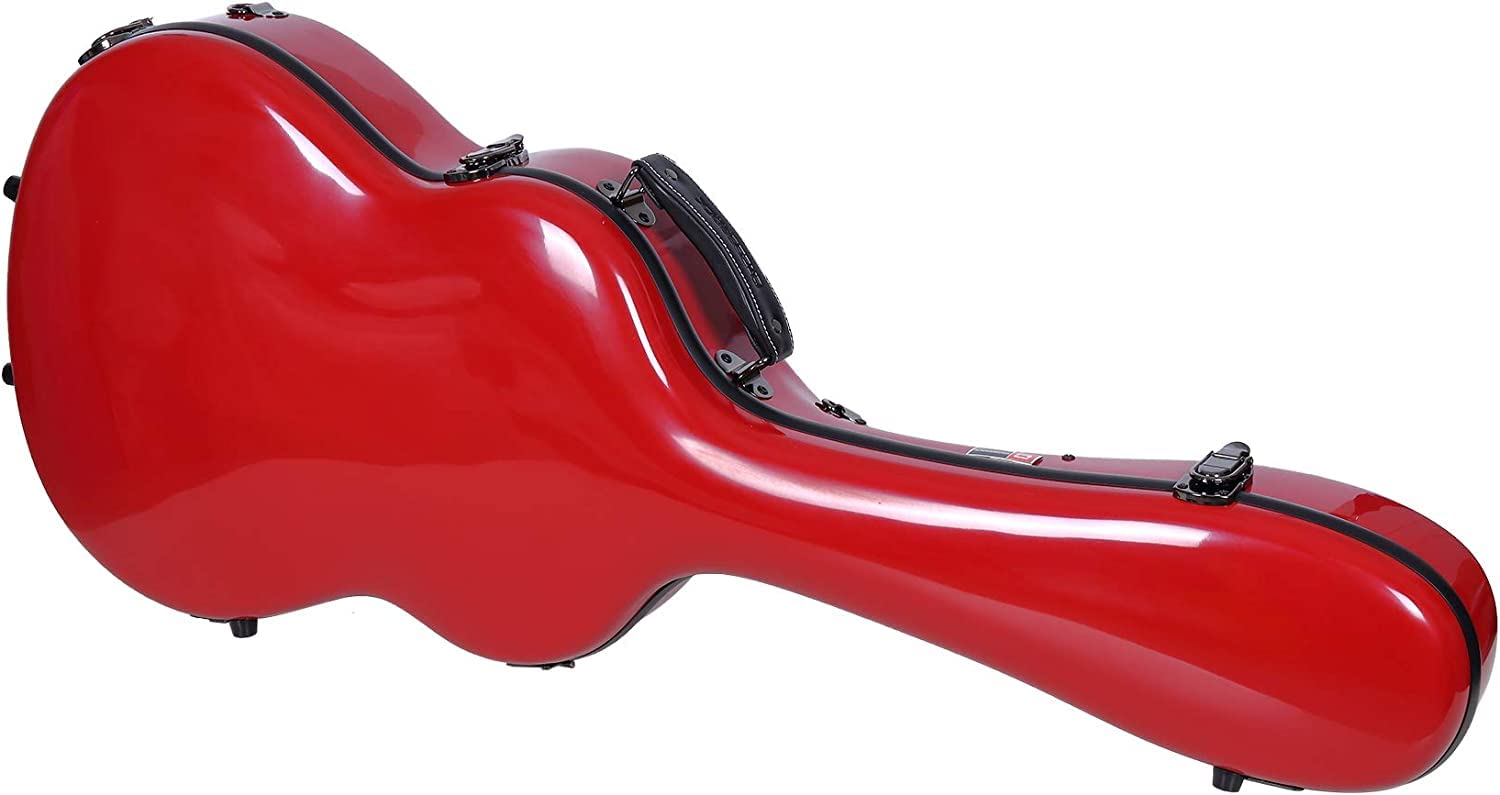 Crossrock 4/4 Full Size Backpack Style Fiberglass Hardshell Red Classical Guitar Case