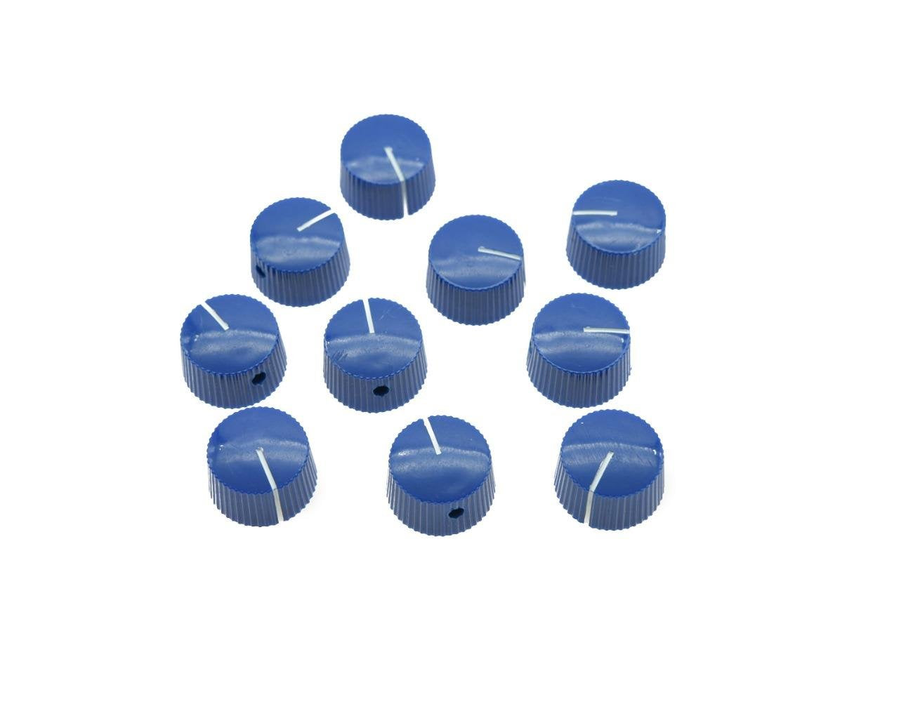 Kaish 10Pcs Blue Vintage Barrel Guitar Amplifier Knob Round Knobs With Set Screw