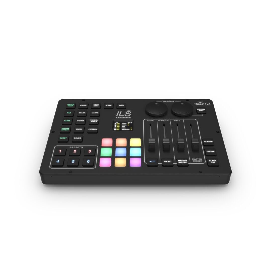 CHAUVET DJ Integrated Lighting System Command Lighting Controller with External Power Supply, USB-C Cable, Onboard Lockout, D-Fi