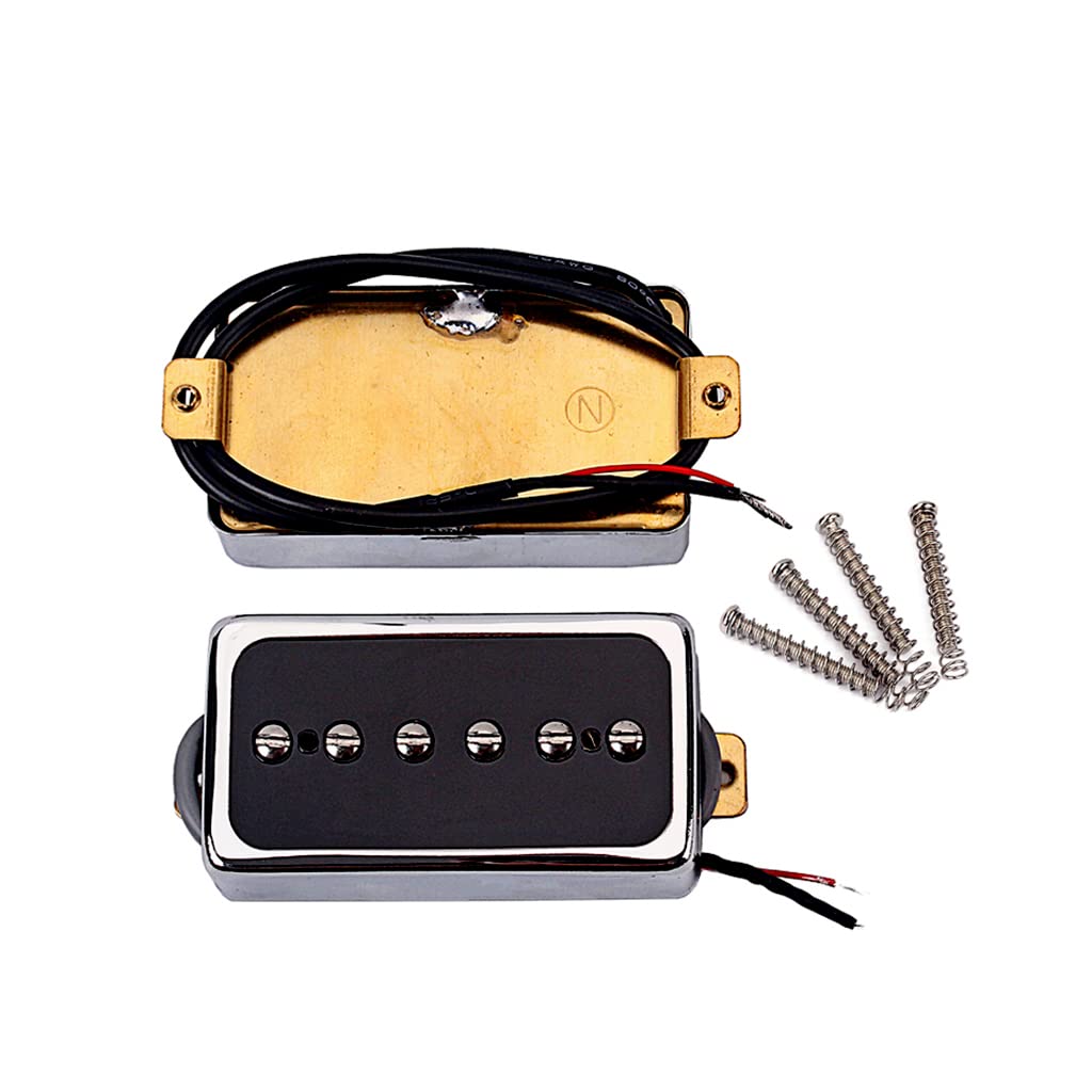 Ogdni P90 Pickup Set,Alnico V Single Coil Bridge & Neck Pickups For Les Paul P90 Style Humbucker Size Electric Guitar