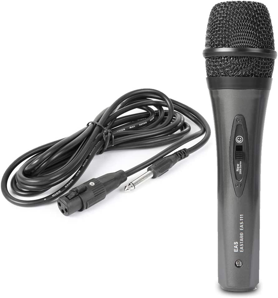 Tech-Lobby Dynamic Wired Microphone With 3 Meter 6.35Mm Jack Mono Connector Lead Ideal For Vocal, Dj, Singer, Karaoke And More (
