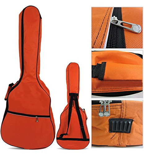HOT SEAL 5MM Sponge Waterproof Durable Colorful Conventional Guitar Case Bag with Storage (For 40&41 Inch, Orange)