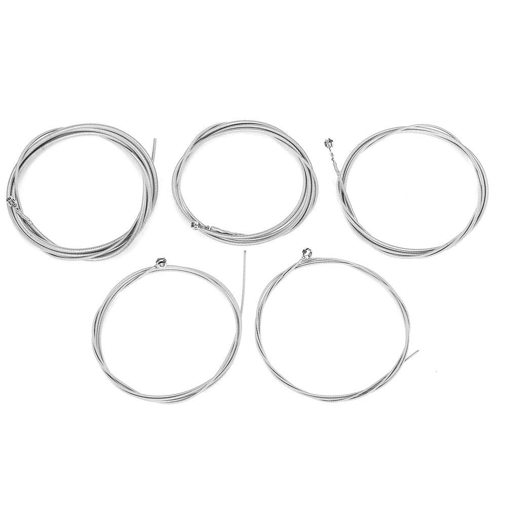 5 Pcs Bass Strings, 1Mm 1.4Mm 2Mm 2.5Mm 3Mm 5-String Electric Bass Strings Instrument Accessory Bass Guitar Strings