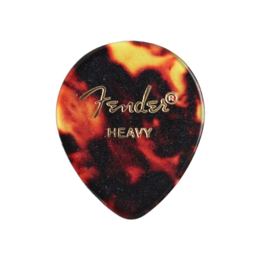 Fender Classic Celluloid Guitar Picks 347 Shape, Guitar Accessories, Tortoise Shell, Heavy, 12-Pack