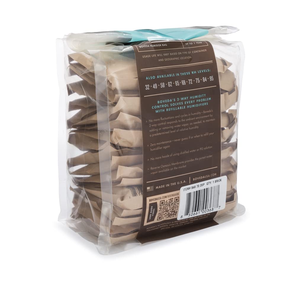 Boveda 49% Two-Way Humidity Control Replacement Packs for Boveda Starter Kits for Music - 20 Pack - Moisture Absorbers for Instr