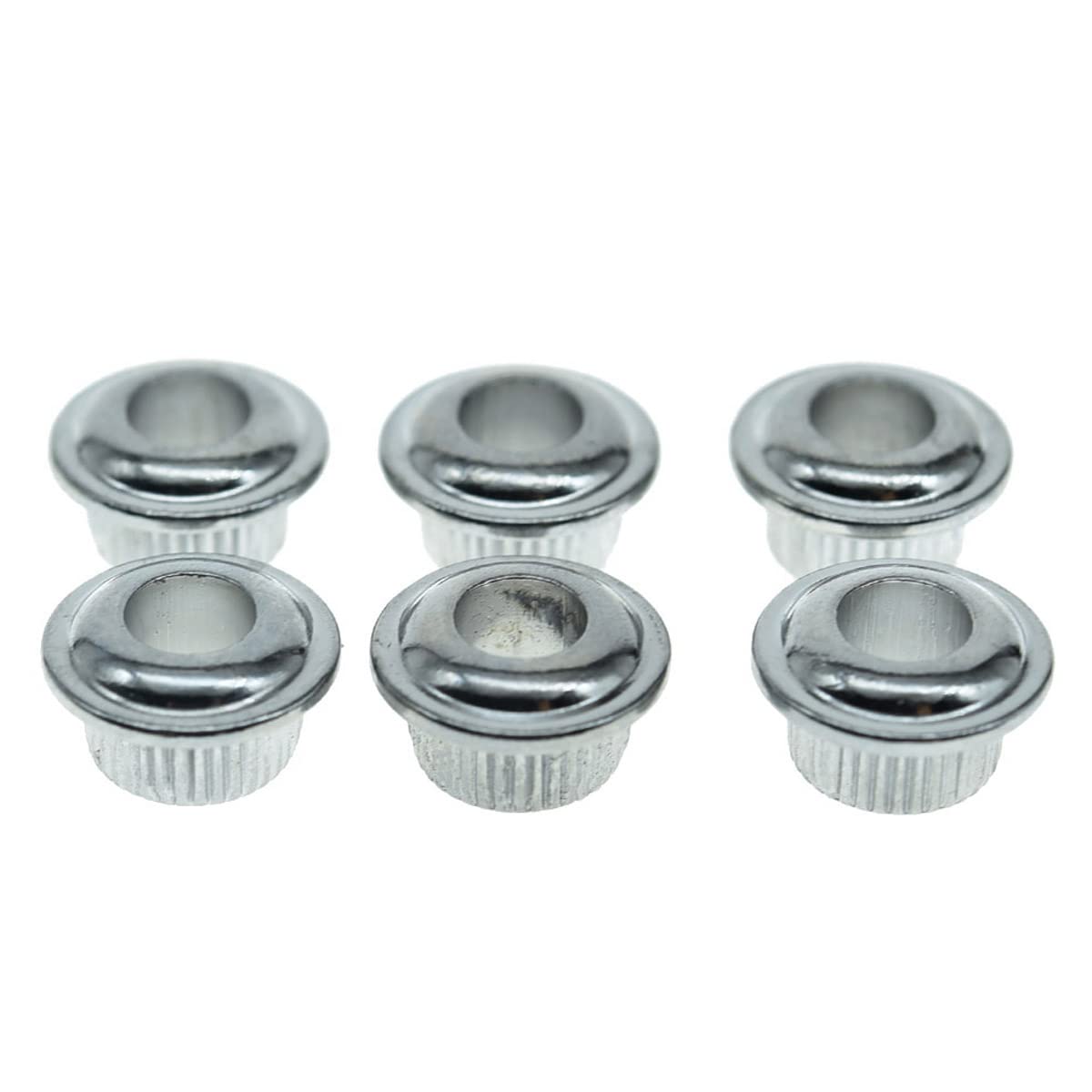 Kaish Metal Chrome 10Mm Vintage Guitar Tuning Keys Conversion Bushings Adapter Ferrules