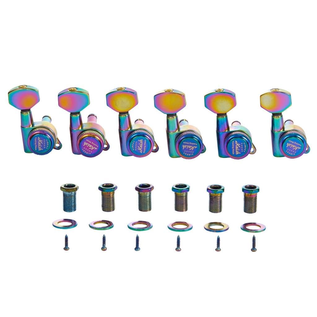 Kaish 18:1 Locking Tuners Tuning Keys Guitar Locking Tuning Machines With Mini Contemporary Buttons For St/Tl/Lp/Sg Guitars Burn