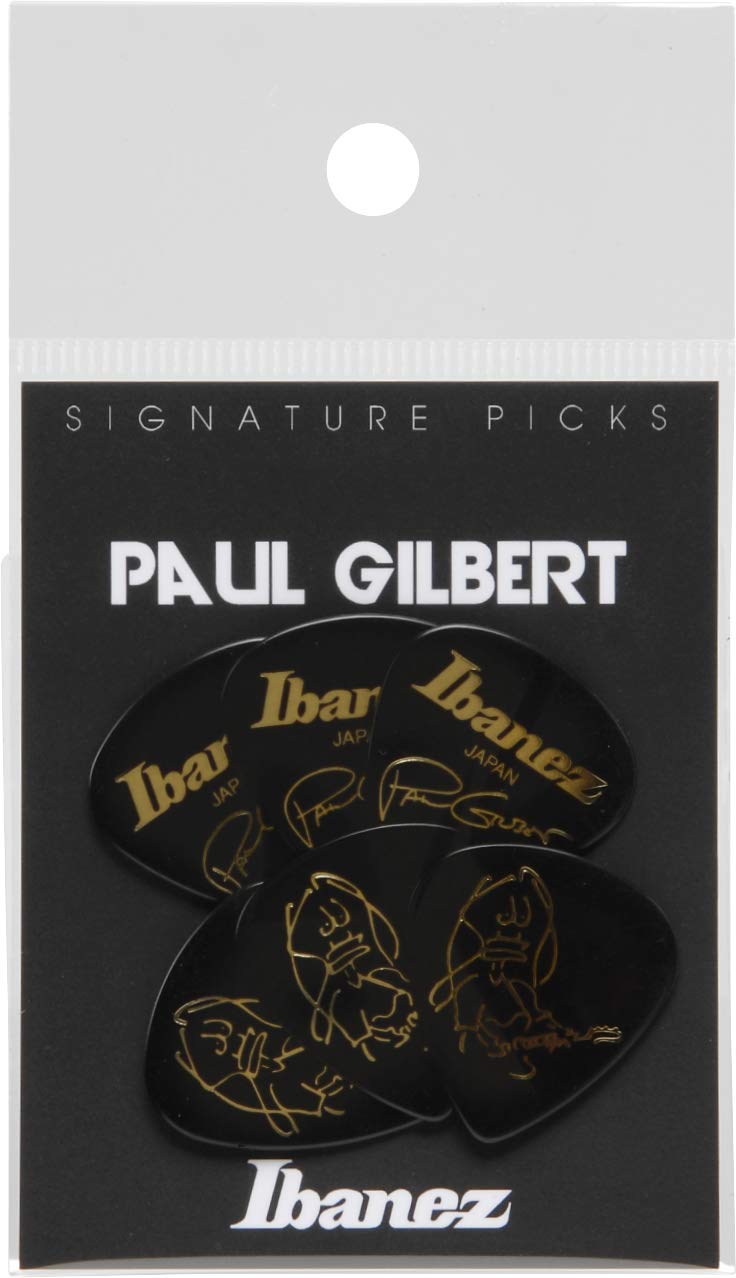 Ibanez B1000PG Paul Gilbert Signature Picks 6 Pack (B1000PGBK),Black
