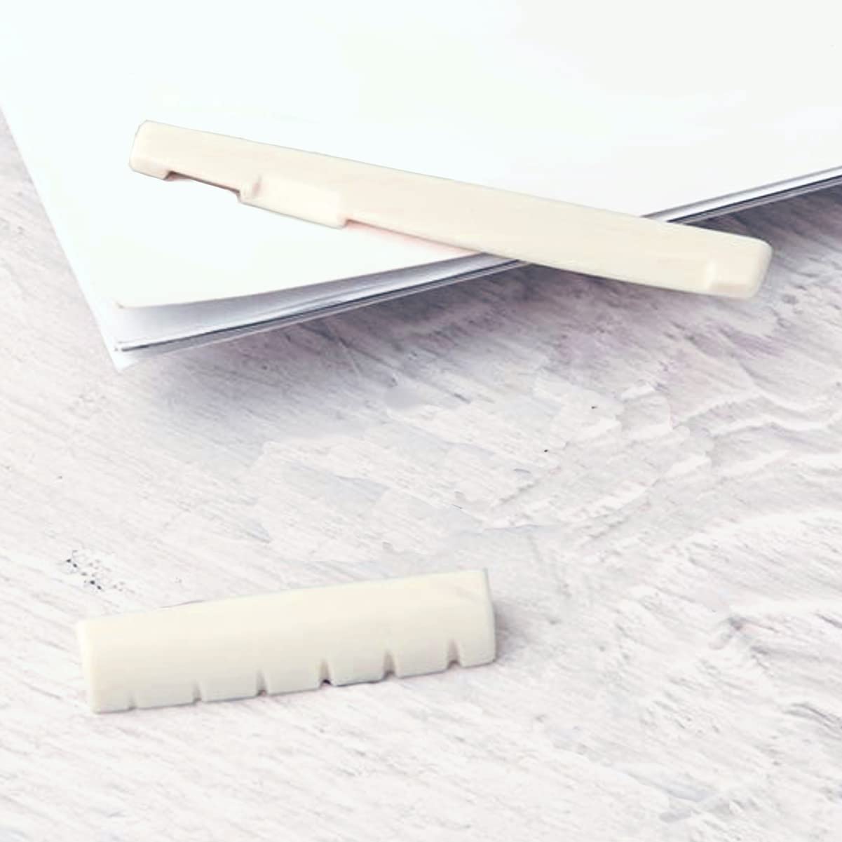 12 Pcs Acoustic Guitar Bridge Pins with Bridge Pin Puller Remover & Guitar Bridge Saddle Nut, Guitar Pegs Replacement Parts and